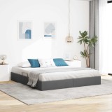 Cumpara ieftin Cadru de pat otoman Gri inchis 160 x 200 cm tesatura