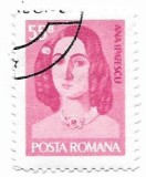 Romania (634) - 100 de ani de la moartea Anei Ipatescu, 1975, obliterata