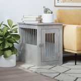 VidaXL Ladă pentru c&acirc;ini, gri beton, 45x62x59 cm, lemn prelucrat