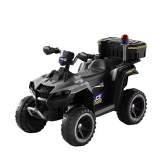 ATV electric pentru copii 3-6 ani, Kinderauto Police, 80W, 12V 7Ah, echipare premium, gri
