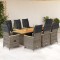 vidaXL Set bistro de grădină cu perne, 9 piese, gri, poliratan 3276974