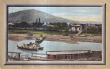 Piatra Neamt. Trecerea cu plute Peste Vale pe Bistrita (circulata 1915)