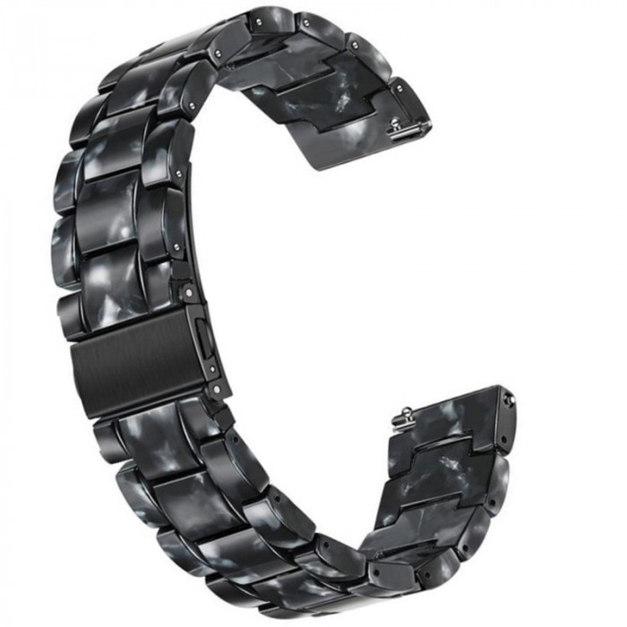 Curea polimer compatibila cu Samsung Galaxy Watch3, 45mm, Telescoape QR, 22mm, Black Spot