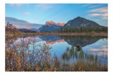 Tablou Canvas Reflecții Montane Liniștite Apus Cer și Lac, 39 x 26 cm, CMCLASS