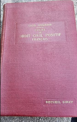 Louis Joserrand - Cours de Droit Civil Positif Francais Tome Premier foto