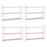 Set 4 buc raft perete Str&auml;ngn&auml;s 50x60x15cm otel lila [en.casa] HausGarden Leisure