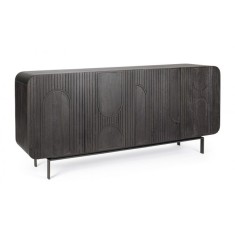 Comoda 4 usi lemn mango negru Orissa 180x42x82 cm