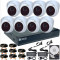 8 Camere 2MP 1080P IR 20m ARRAY kit COMPLET supraveghere Interior 1080N extensibil la 16, acces mobil, noapte/zi (1x Inregistrator ESR-6516N; 8x Camer