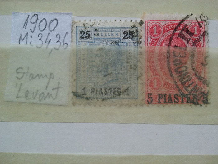 1900- Austria-Levant-Mi 34,36-2val. -st