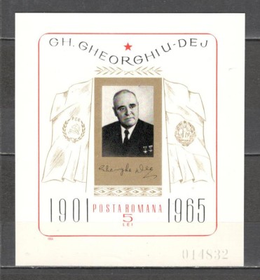 Romania.1966 1 an moarte Ghe.Gheorghiu-Dej-Bl. XR.521 foto