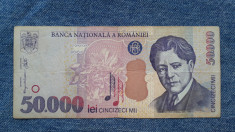 50000 lei 2000 bancnota Romania vioara / seria 2307249 foto