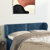 VidaXL Tăblie pat cu aripioare albastru &icirc;nchis 147x23x78/88 cm catifea 3117056