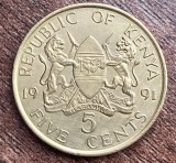 C50 - Moneda foarte veche - Kenya - 5 shillings - 1991