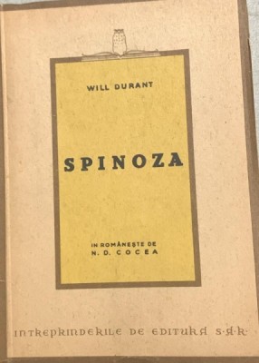 Spinoza - Will Durant foto