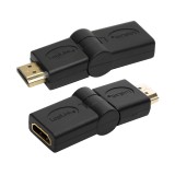 ADAPTOR video LOGILINK, HDMI (T) la HDMI (M), conectori auriti, rezolutie maxima 4K (3840 x 2160) la 30 Hz, pliabil la 180 grade, negru, &quot;AH0011&quot; (tim