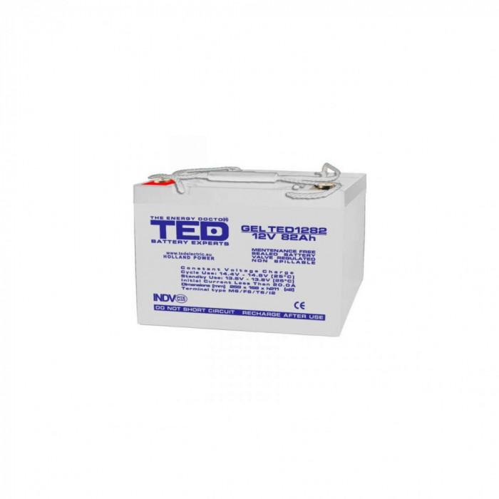 Acumulator AGM VRLA 12V 82A GEL Deep Cycle 259mm x 168mm x h 211mm M6 TED Battery Expert Holland TED003478 (1)