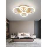 Cumpara ieftin Lustra LED 84W Gold 4 Cercuri cu Telecomanda wifi 2.4G lumina rece/calda/neutra intensitate reglabila