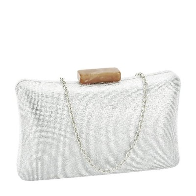Geanta clutch argintie cu sclipici 5764 06 foto