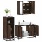Gossi set mobilier de baie, 3 piese, stejar maro, lemn prelucrat