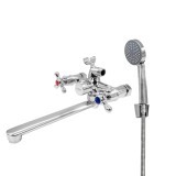 Baterie cada cu para de dus Flow, crom, zinc, pipa rotativa 360&deg;