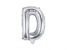 Balon folie metalizata litera D, Argintiu, 35cm foto