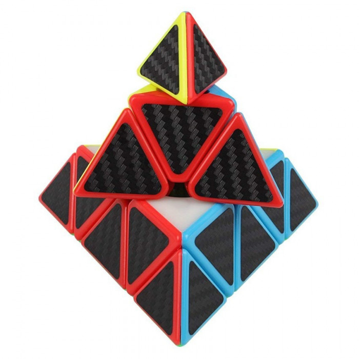 Cub Magic 3x3x3 Moyu MeiLong Pyraminx fibra de carbon, Black, 368CUB-1