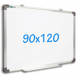 Tabla magnetica alba 90x120 cm, rama de aluminiu, fixare perete, suport markere, ProCart