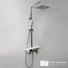 Coloana Dus, Afisaj LCD, Inox, Alb/Argintiu, SJG/009 ModernLight Concept