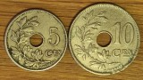Belgia - set flamand de colectie - 5 + 10 centimes 1920 1922 superbe - Albert I, Europa