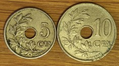 Belgia - set flamand de colectie - 5 + 10 centimes 1920 1922 superbe - Albert I