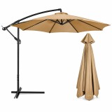 Cumpara ieftin Umbrela de gradina diametru 300 cm, suport tip picior, reglabila, impermeabila, cadru otel, tan
