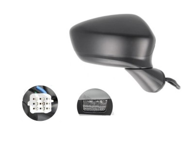 Oglinda exterioara Mazda 3 (Bm), 06.2013-, Dreapta, reglare electrica; grunduit; incalzita; geam convex; cromat; 7 pini; cu LED indicator; cu functie foto