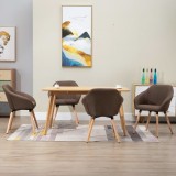 vidaXL Scaune de bucătărie, 4 buc., maro, material textil 278410