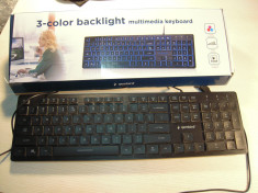 Tastatura iluminata Gembrid KB-UML03-01 cu mici defecte din descriere foto