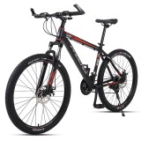 Cumpara ieftin Bicicleta MTB de 26 inch, 21 viteze Shimano, jante aluminiu, frane disc, Phoenix, negru-rosu