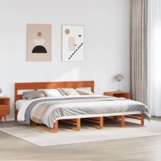 vidaXL Cadru de pat fără saltea, maro ceruit 200x200 cm lemn masiv pin
