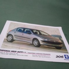 PLIANT/BROSURA AUTO PEUGEOT 206
