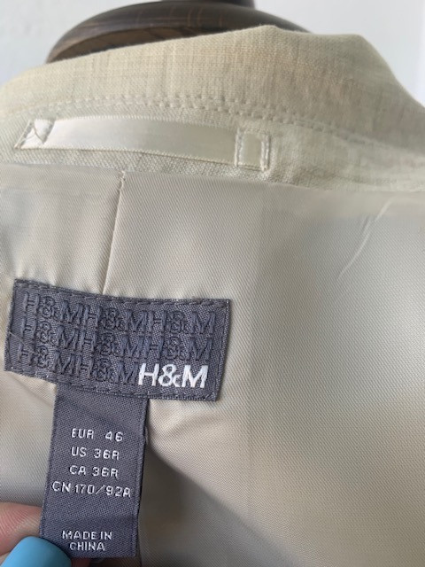 Sacou barbati H&M, mas. 46 2+1 gratis, 2 nasturi, Normal, Bej | Okazii.ro