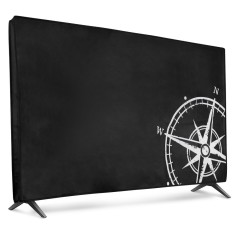 Husa Kwmobile pentru televizor de 50 inch, Negru/Alb, Plastic, 52798.07