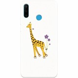 Husa silicon pentru Huawei P30 Lite, Rollerskating Girafe Illustration
