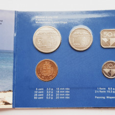 M01 Aruba set monetarie 6 monede 1991 5, 10, 25, 50 cent 1 2 1/2 florin UNC