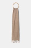 Tommy Jeans fular femei, culoarea bej, neted, AW0AW16790