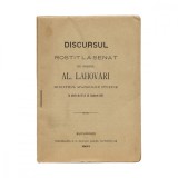 Al. Lahovari, Discursul rostit la senat, 1891