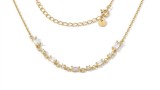 COLIER ARGINT PLACAT CU AUR BAGUETTE - LANTISOR CU CRISTALE ZIRCONIU ORGANDIT