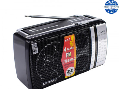 Radio portabil cu baterii, FM, LW, SW1-2, 220V, jack casti, R20, LEOTEC LT-LW11 foto