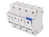Separator cu Fuzibil D02 pentru Șină DIN 63A 4 Poli