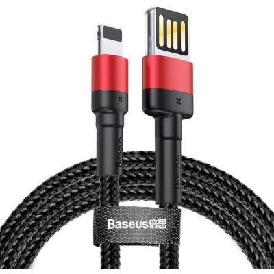 Cablu Date si Incarcare USB-A - Lightning Baseus Cafule, 18W, 1m, Rosu CALKLF-G91 foto