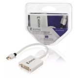 Cablu Adaptor Mini DisplayPort - DVI-I 24+5 Mama 0.2m Alb Konig, Full HD 1920x1080, Conectori Auriti