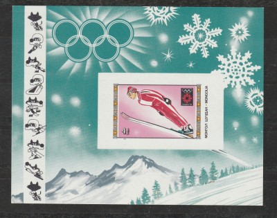 Mongolia 1984 - #386 J. O. de Iarna Editia a-XIV-a NEDANTELATA - S/S 1v MNH foto