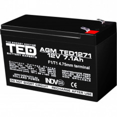 Acumulator AGM VRLA 12V 7,1A dimensiuni 151mm x 65mm x h 95mm F1 TED Battery Expert Holland TED003416 (5) SafetyGuard Surveillance